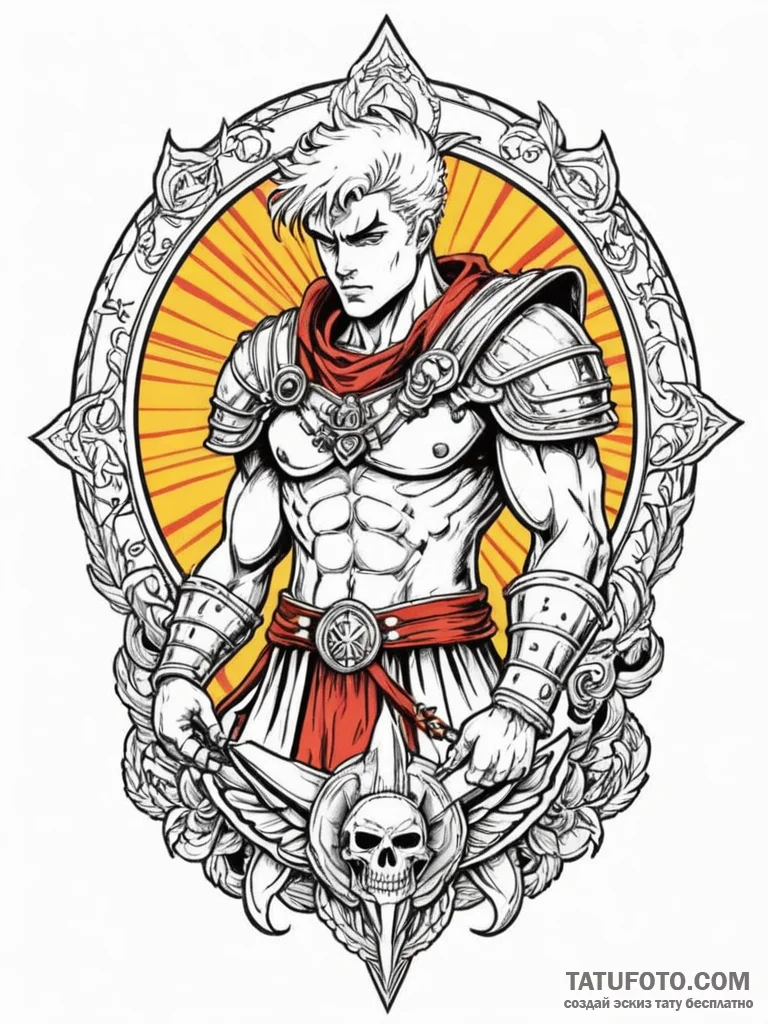A linework tattoo of the brand of sacrifice f... - эскиз тату (№1752724555_0, 17.07.2025 03:55) — Tatufoto.com