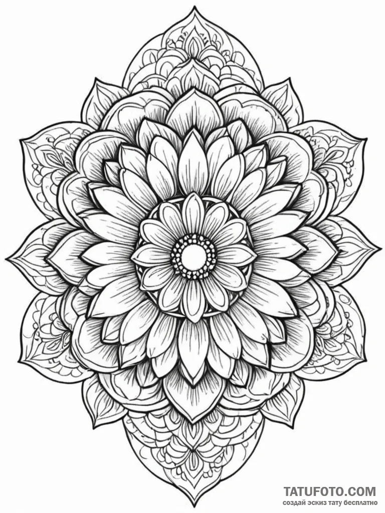 Chamomile, artistic tattoo sketch, black and… — эскиз тату (№1752724830_0, 17.07.2025 04:00) — Tatufoto.com