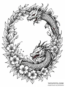 Tattoo design a wreath of flowers and plants... - эскиз тату (№1752726261_0, 17.07.2025 04:24) — Tatufoto.com
