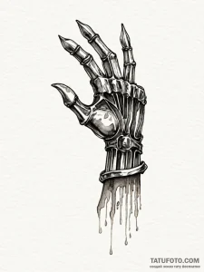 A watercolor sketch of the t-1000's blade arm... - эскиз тату (№1752726495_0, 17.07.2025 04:28) — Tatufoto.com