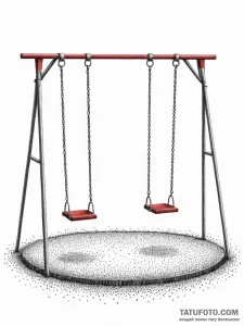 An empty playground at dusk, swings gently mo... - эскиз тату (№1752726646_0, 17.07.2025 04:30) — Tatufoto.com