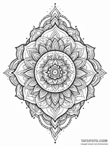 Tattoo design a complex mandala with a powerf... - эскиз тату (№1752727579_0, 17.07.2025 04:46) — Tatufoto.com