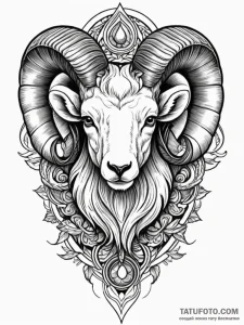 Tattoo sketch an aries ram's head, drawn with... - эскиз тату (№1752727898_0, 17.07.2025 04:51) — Tatufoto.com