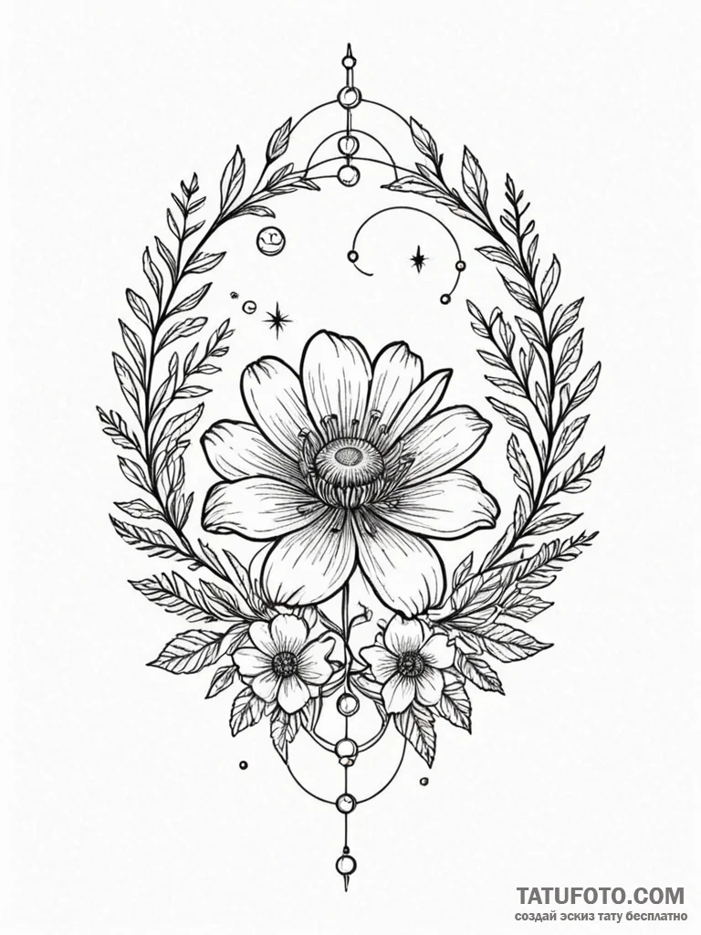 Tattoo design a realistic botanical illustrat... - эскиз тату (№1752728057_0, 17.07.2025 04:54) — Tatufoto.com