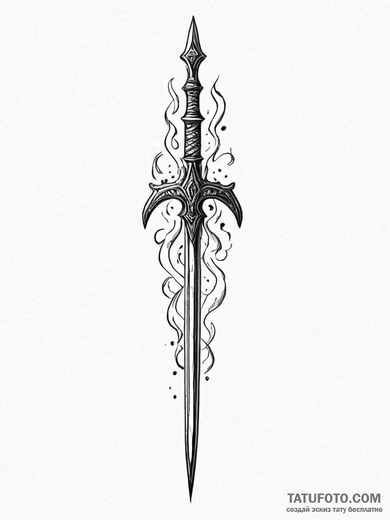 A linework tattoo of the spear of destiny fro… — эскиз тату (№1752728615_0, 17.07.2025 05:03) — Tatufoto.com