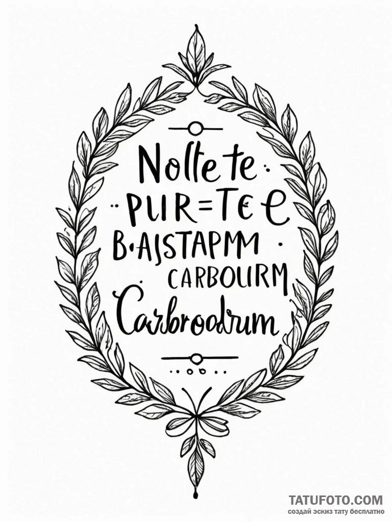 A minimalist tattoo of the phrase "nolite te... - эскиз тату (№1752729816_0, 17.07.2025 05:23) — Tatufoto.com