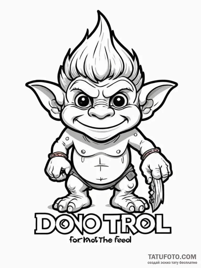 Tattoo design ‘do not feed the troll’ in a pl… — эскиз тату (№1752731331_0, 17.07.2025 05:48) — Tatufoto.com