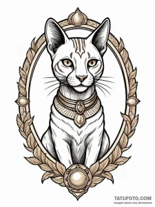 Bastet, tattoo flash sheet design, sepia tone... - эскиз тату (№1752731649_0, 17.07.2025 05:54) — Tatufoto.com