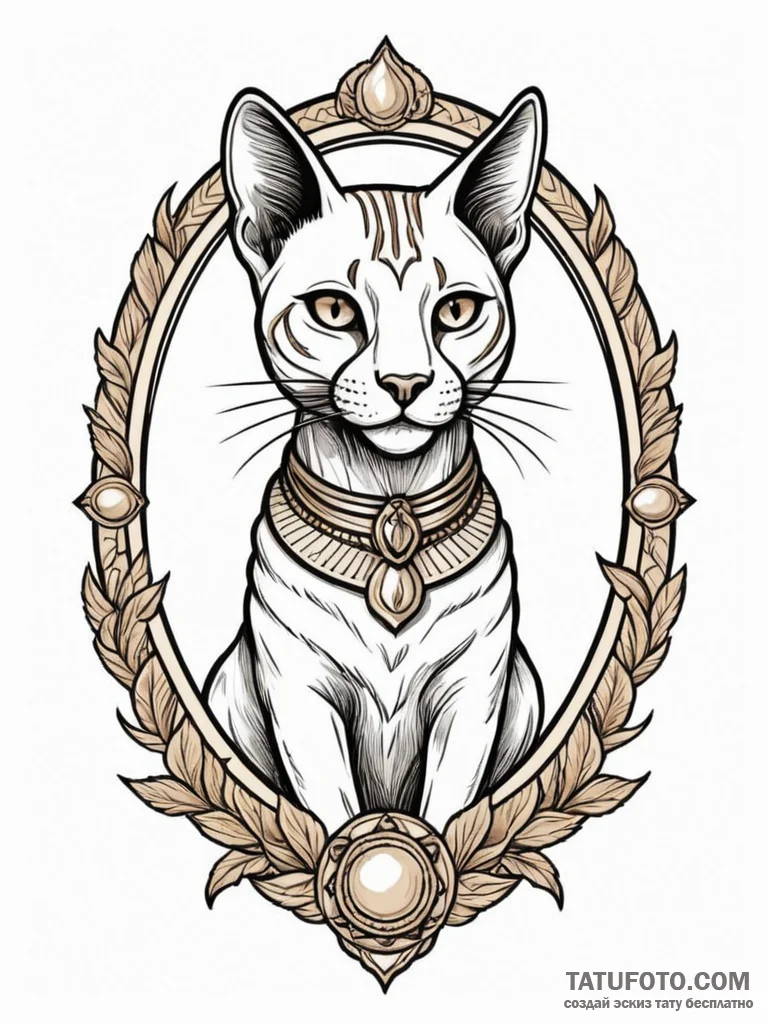 Bastet, tattoo flash sheet design, sepia tone... - эскиз тату (№1752731649_0, 17.07.2025 05:54) — Tatufoto.com