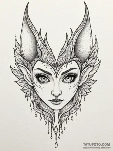 Tattoo design a pair of elf ears with subtle... - эскиз тату (№1752731730_0, 17.07.2025 05:55) — Tatufoto.com