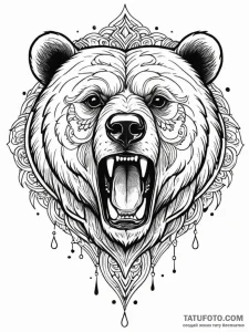 A powerful blackwork tattoo of a bear's head... - эскиз тату (№1752731816_0, 17.07.2025 05:56) — Tatufoto.com