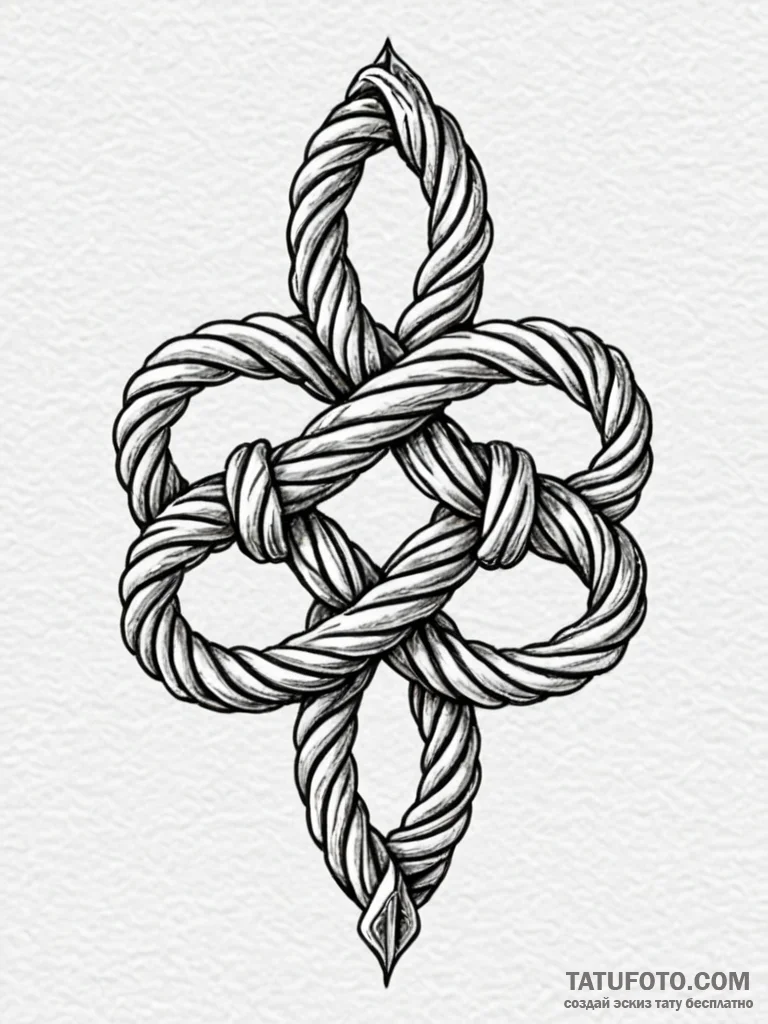 Tattoo sketch a pair of intertwined ropes, li... - эскиз тату (№1752732536_0, 17.07.2025 06:08) — Tatufoto.com