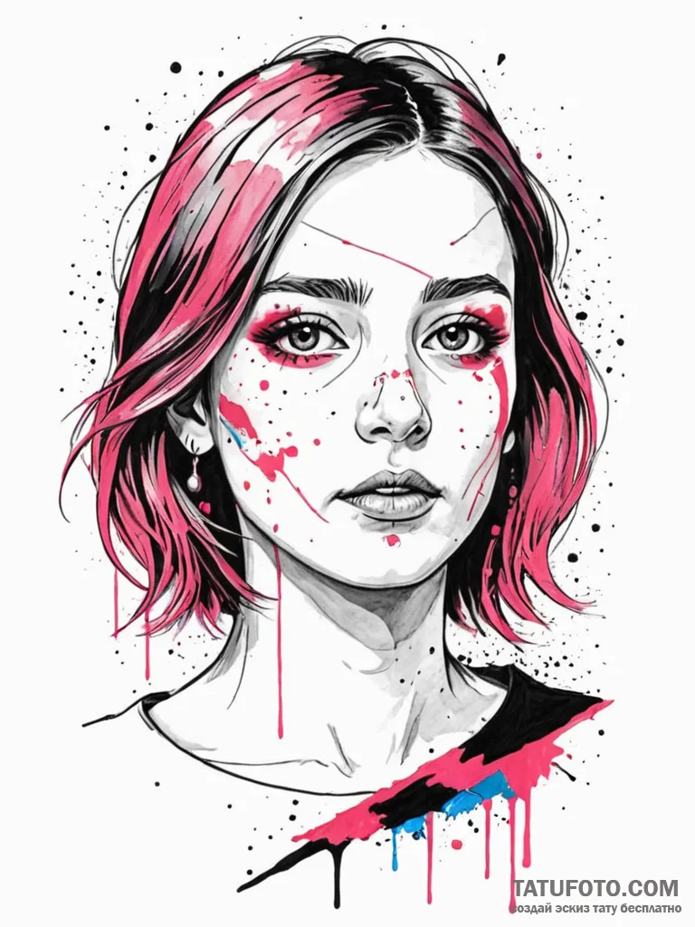A sketch of the main character from lady bird... - эскиз тату (№1752732774_0, 17.07.2025 06:12) — Tatufoto.com