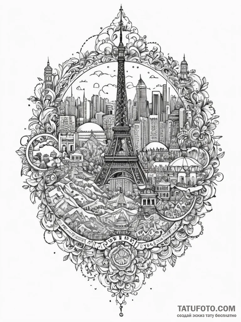 A linework design of the city names of the cr… — эскиз тату (№1752733173_0, 17.07.2025 06:19) — Tatufoto.com