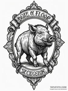 A chicano lettering tattoo of the "boar on th... - эскиз тату (№1752733252_0, 17.07.2025 06:20) — Tatufoto.com