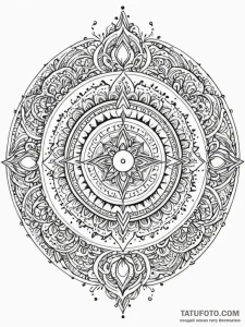Tattoo sketch a glowing arcane circle with co... - эскиз тату (№1752733334_0, 17.07.2025 06:22) — Tatufoto.com