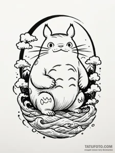 A minimalist tattoo of the catbus from my nei... - эскиз тату (№1752733655_0, 17.07.2025 06:27) — Tatufoto.com