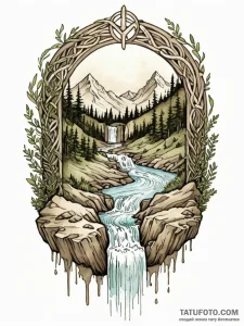 112. tattoo design: an "istok" rune integrate... - эскиз тату (№1752733814_0, 17.07.2025 06:30) — Tatufoto.com