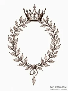 Tattoo sketch a crown made of leaves or vines... - эскиз тату (№1752733899_0, 17.07.2025 06:31) — Tatufoto.com
