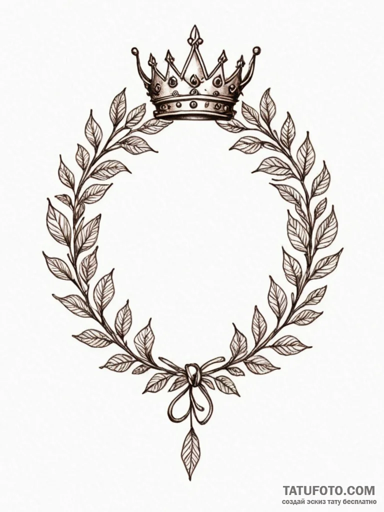 Tattoo sketch a crown made of leaves or vines… — эскиз тату (№1752733899_0, 17.07.2025 06:31) — Tatufoto.com