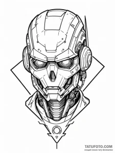 A dotwork tattoo of the cyberdyne systems log... - эскиз тату (№1752733974_0, 17.07.2025 06:32) — Tatufoto.com