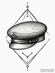 Tattoo sketch a generic military cap or beret... - эскиз тату (№1752734253_0, 17.07.2025 06:37) — Tatufoto.com