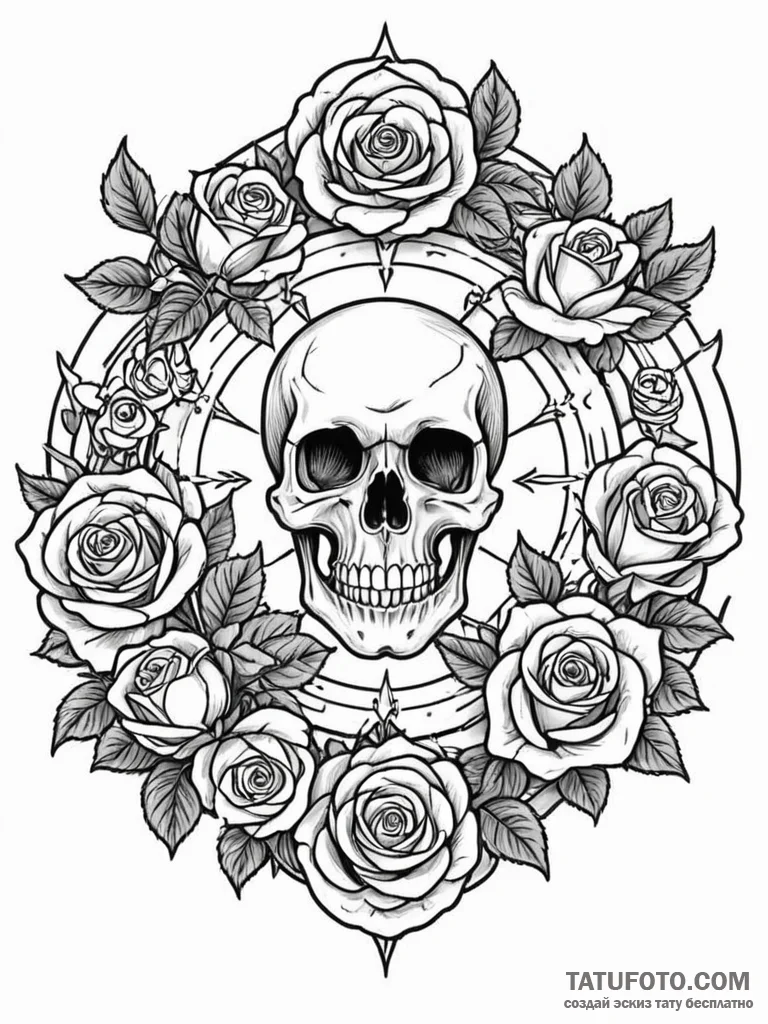 Tattoo sketch a stylized "warding circle" wit... - эскиз тату (№1752734406_0, 17.07.2025 06:40) — Tatufoto.com