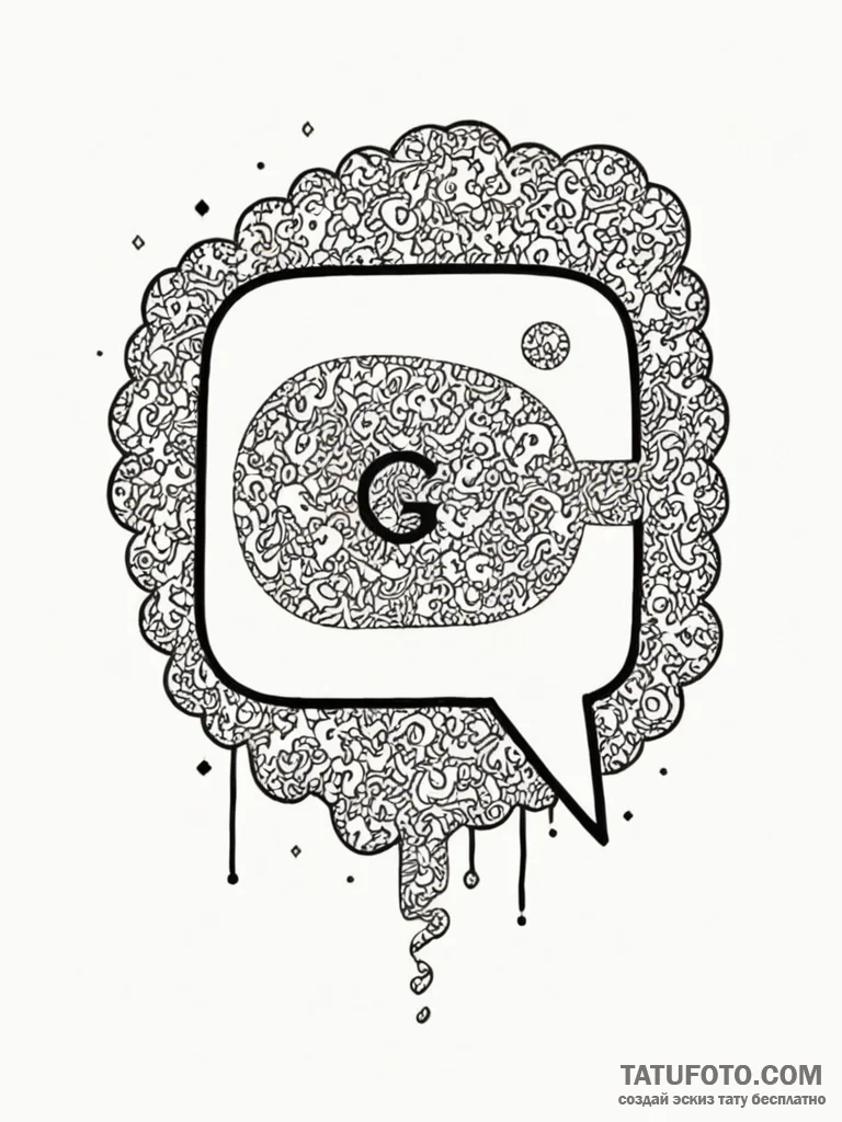 Tattoo design a pixelated speech bubble sayin... - эскиз тату (№1752734557_0, 17.07.2025 06:42) — Tatufoto.com