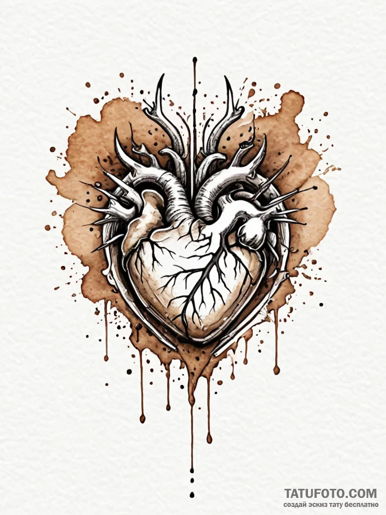 Tattoo design a subtle representation of a he… — эскиз тату (№1752734785_0, 17.07.2025 06:46) — Tatufoto.com