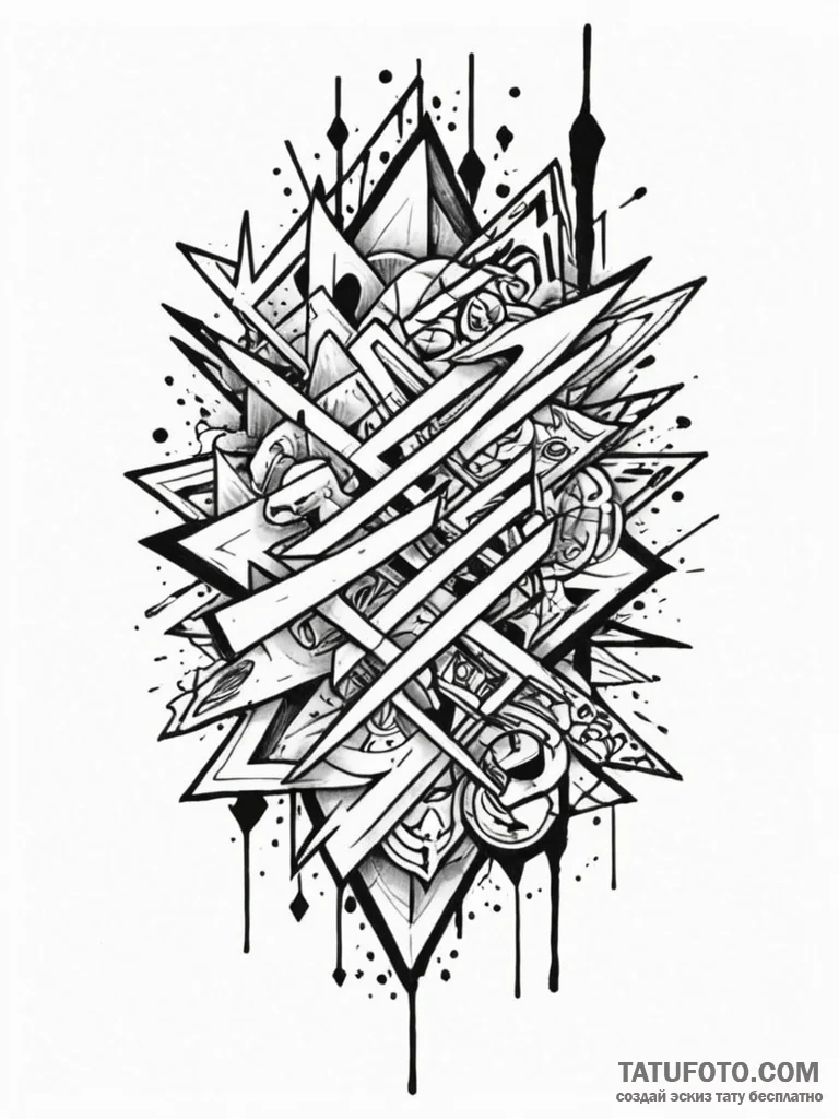 Tattoo sketch an abstract representation of "... - эскиз тату (№1752735243_0, 17.07.2025 06:54) — Tatufoto.com