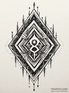 131. tattoo sketch: the rune "klad," depicted... - эскиз тату (№1752735319_0, 17.07.2025 06:55) — Tatufoto.com
