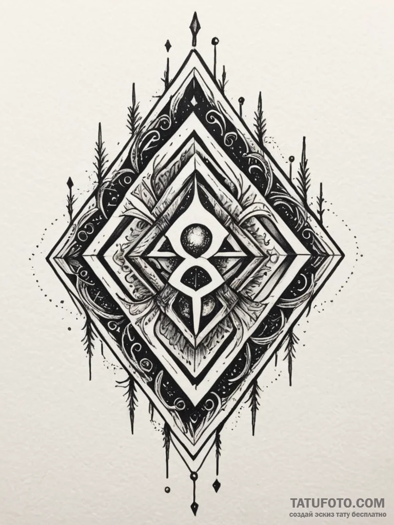 131. tattoo sketch: the rune "klad," depicted... - эскиз тату (№1752735319_0, 17.07.2025 06:55) — Tatufoto.com