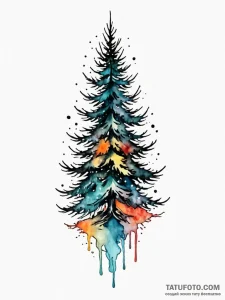Spruce, tattoo line art, watercolor tattoo st... - эскиз тату (№1752735701_0, 17.07.2025 07:01) — Tatufoto.com