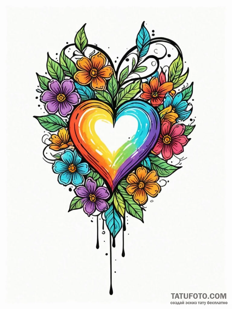 Tattoo sketch a crayon drawing style heart or... - эскиз тату (№1752735854_0, 17.07.2025 07:04) — Tatufoto.com