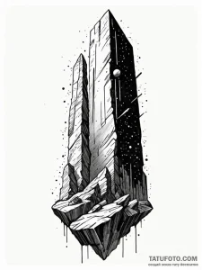 A minimalist linework tattoo of the monolith... - эскиз тату (№1752736406_0, 17.07.2025 07:13) — Tatufoto.com
