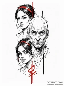 A graphic novel portrait of the main characte... - эскиз тату (№1752736482_0, 17.07.2025 07:14) — Tatufoto.com