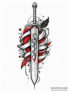 Tattoo sketch a single, powerful oar, for ind... - эскиз тату (№1752736709_0, 17.07.2025 07:18) — Tatufoto.com