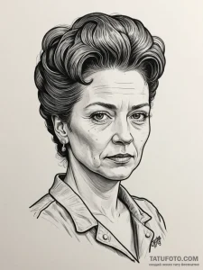 A neo-traditional portrait of marge gunderson... - эскиз тату (№1752736785_0, 17.07.2025 07:19) — Tatufoto.com