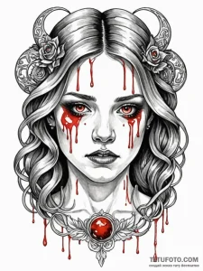 A watercolor sketch of carrie white at the pr... - эскиз тату (№1752737243_0, 17.07.2025 07:27) — Tatufoto.com