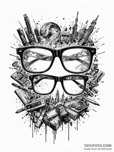Tattoo design a pair of gaming glasses reflec... - эскиз тату (№1752737396_0, 17.07.2025 07:29) — Tatufoto.com