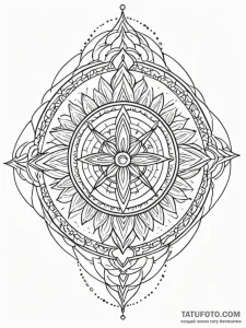 A neo-traditional design of the "don't panic"... - эскиз тату (№1752738021_0, 17.07.2025 07:40) — Tatufoto.com