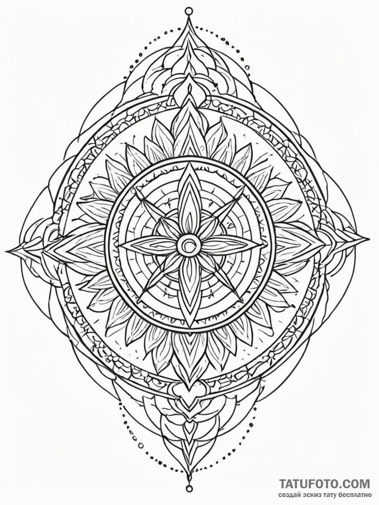 A neo-traditional design of the "don't panic"... - эскиз тату (№1752738021_0, 17.07.2025 07:40) — Tatufoto.com