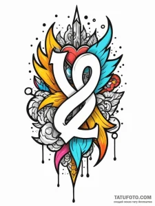 Tattoo sketch a single word split in half, on... - эскиз тату (№1752738099_0, 17.07.2025 07:41) — Tatufoto.com