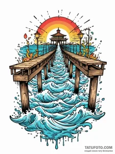 Tattoo design a powerful, sturdy pier extendi... - эскиз тату (№1752738645_0, 17.07.2025 07:50) — Tatufoto.com