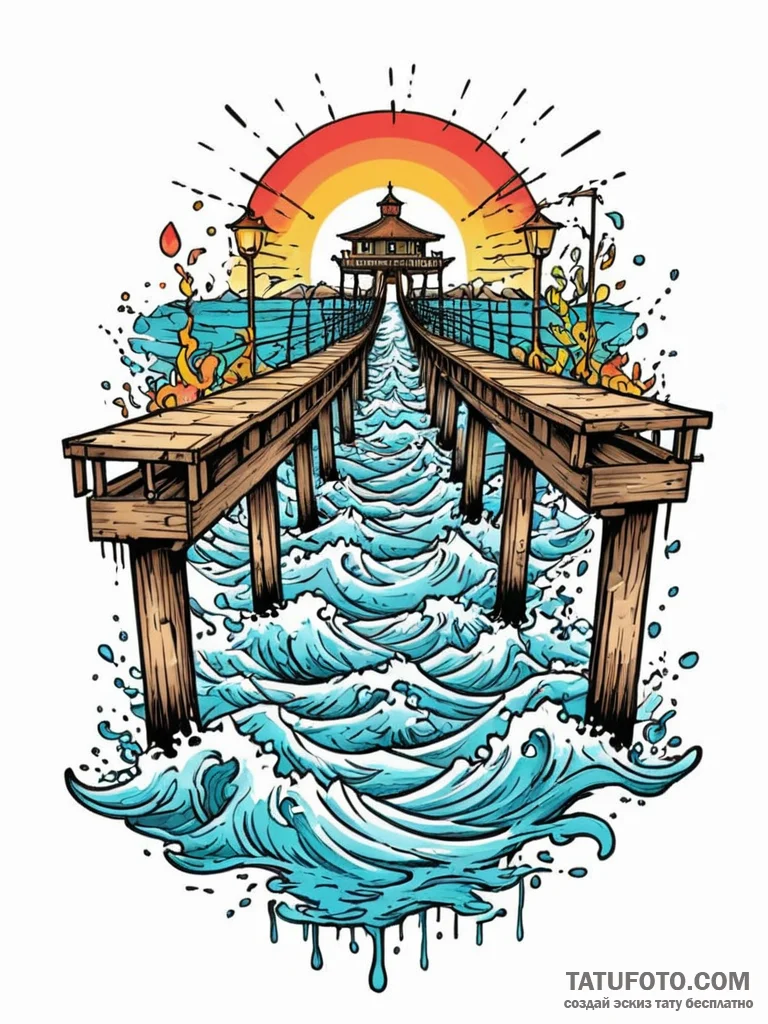 Tattoo design a powerful, sturdy pier extendi… — эскиз тату (№1752738645_0, 17.07.2025 07:50) — Tatufoto.com