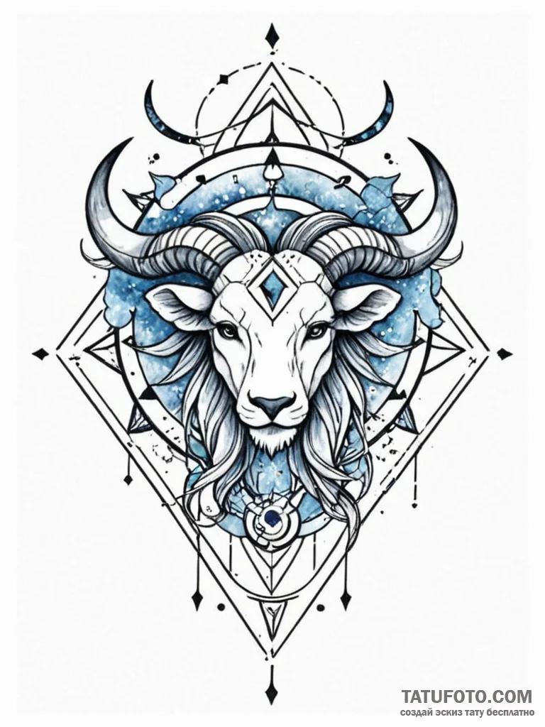 Tattoo sketch a zodiac glyph broken into frag… — эскиз тату (№1752739333_0, 17.07.2025 08:02) — Tatufoto.com