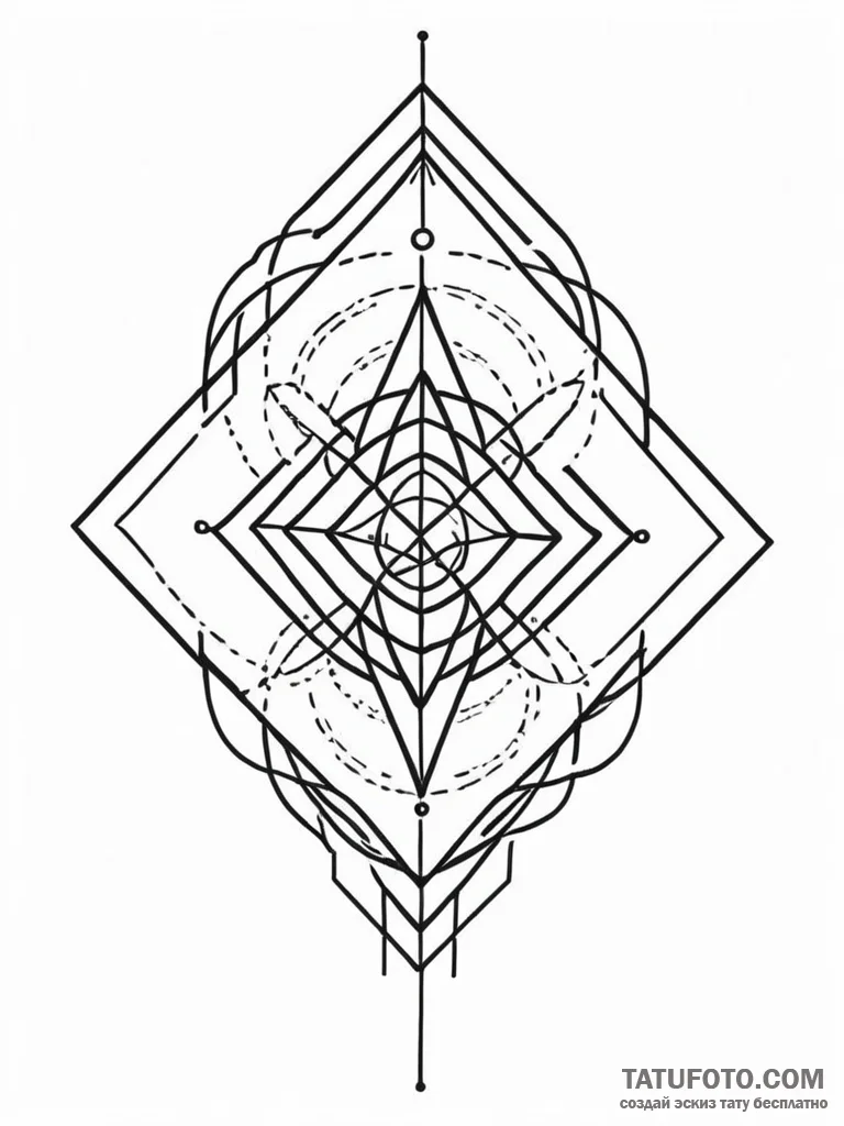 Tattoo sketch a «level up» icon with abstract… — эскиз тату (№1752739409_0, 17.07.2025 08:03) — Tatufoto.com