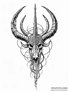 A linework tattoo of the horn of gondor, brok... - эскиз тату (№1752739736_0, 17.07.2025 08:08) — Tatufoto.com