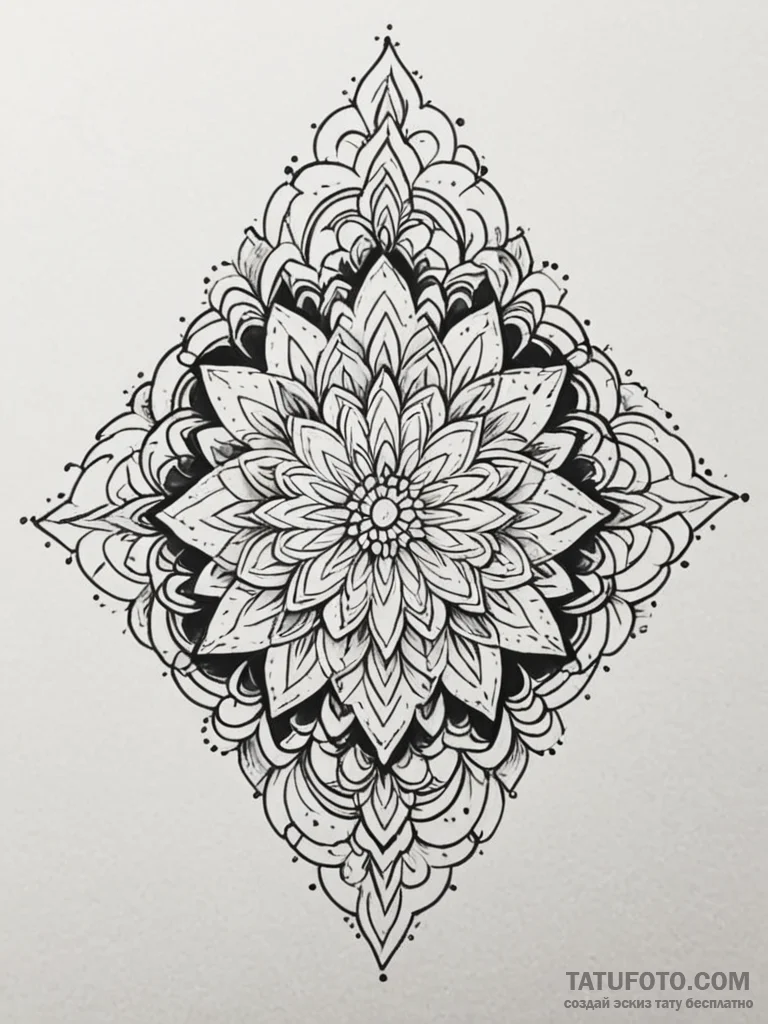 Tattoo sketch an intricate mosaic pattern in... - эскиз тату (№1752739812_0, 17.07.2025 08:10) — Tatufoto.com