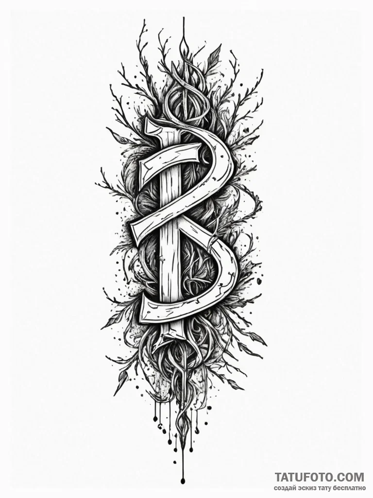 101. tattoo sketch: the rune "opora," appeari... - эскиз тату (№1752740553_0, 17.07.2025 08:22) — Tatufoto.com